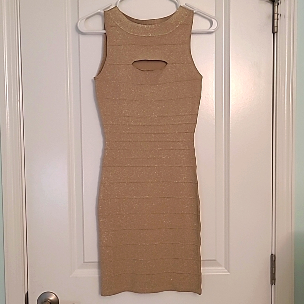 Gold Express Bandage Dress